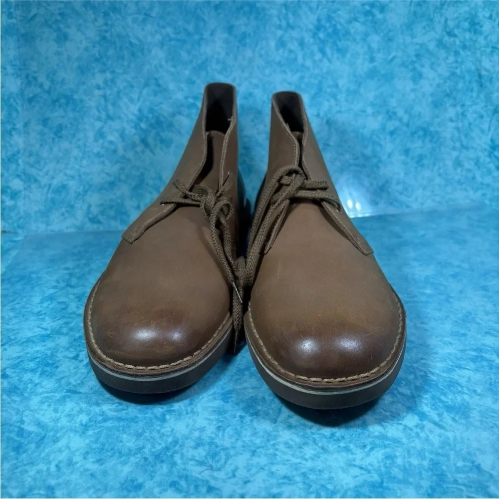 Clarks Desert Boot Men’s Brown Leather Mid Top Casual Fashion Boots Size 10